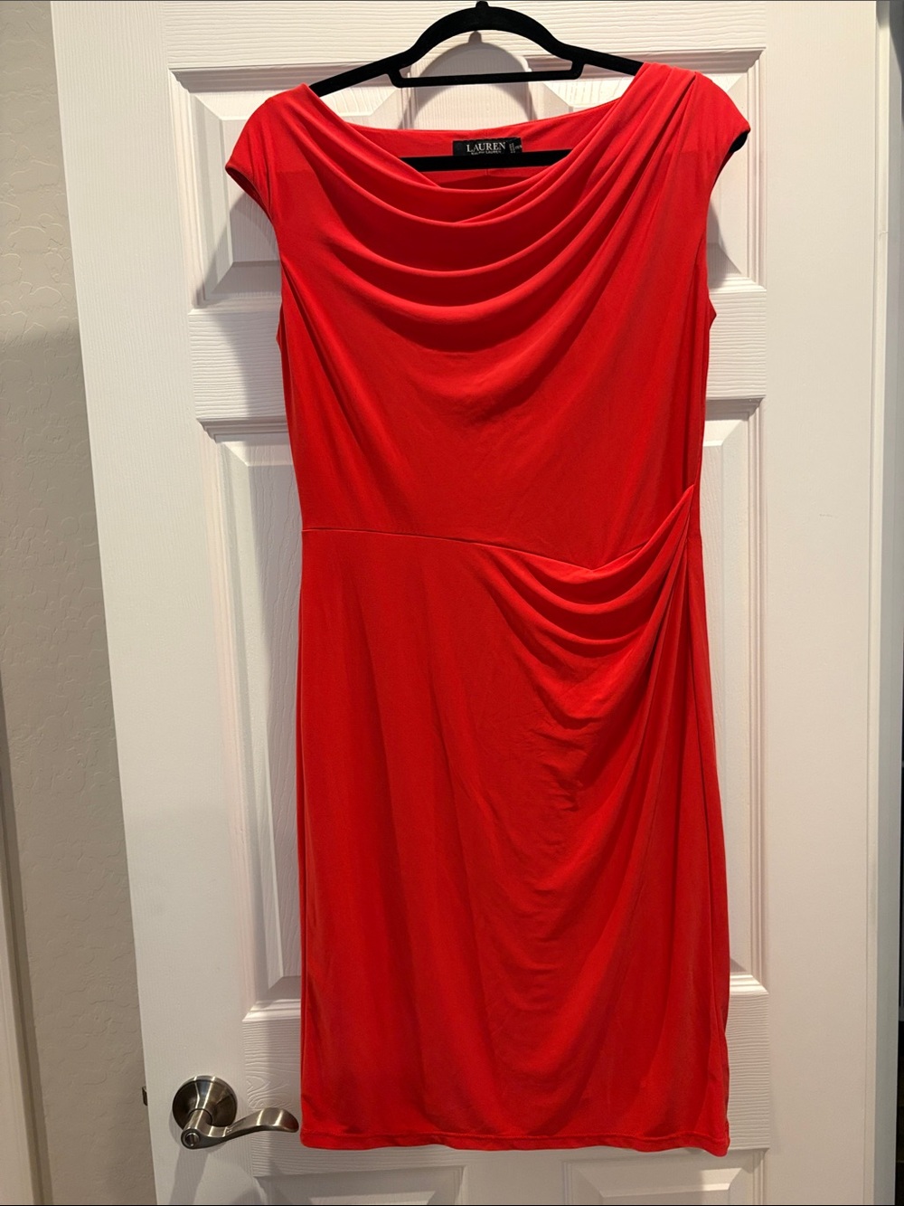 Lauren by Ralph Lauren Bright coral Knee Length Draped Dress